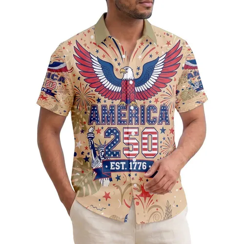 Bald Eagle American Flag 1776-2026 - USA 250th Anniversary Independence Day Gift for Dad Hawaiian Shirt