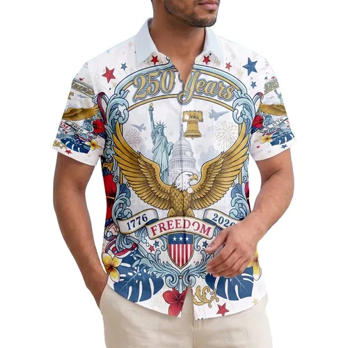 Bald Eagle American Flag 1776-2026 - USA 250th Anniversary Independence Day Gift for Dad Hawaiian Shirt