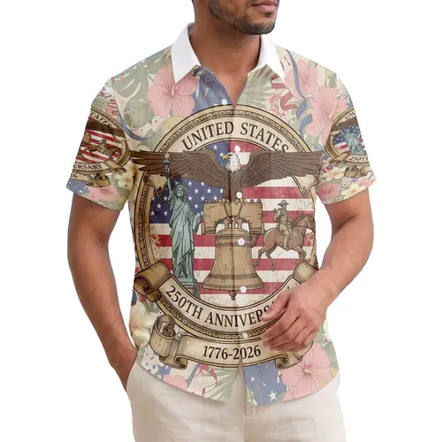 Bald Eagle Liberty Bell 1776-2026 - USA 250th Anniversary Independence Day Patriotic Hawaiian Shirt