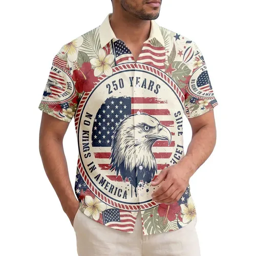 Bald Eagle American Flag 1776-2026 - USA 250th Anniversary Patriotic Independence Day Hawaiian Shirt
