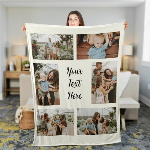 Personalized Picture Collage Text Blanket, Custom Photo Blanket Collage, Family Photo Blanket, Memorial Blanket, Anniversary Mother Day Gift