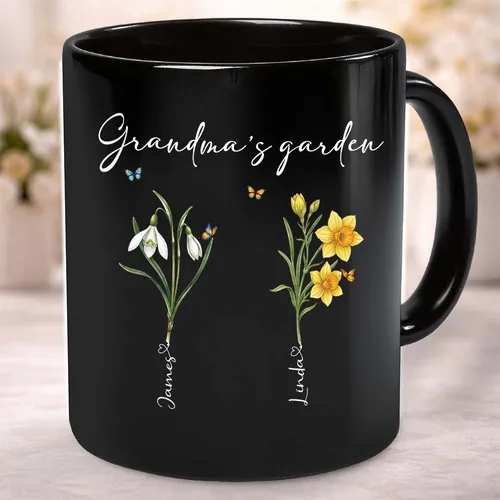 Personalized Birthday Flower Mug Mother's Day Gift