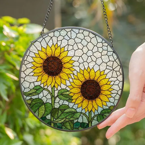 Decorative Window Light Catcher Accent Ornament - Home Decor Gift for Any Interior Space Stained Glass Suncatcher