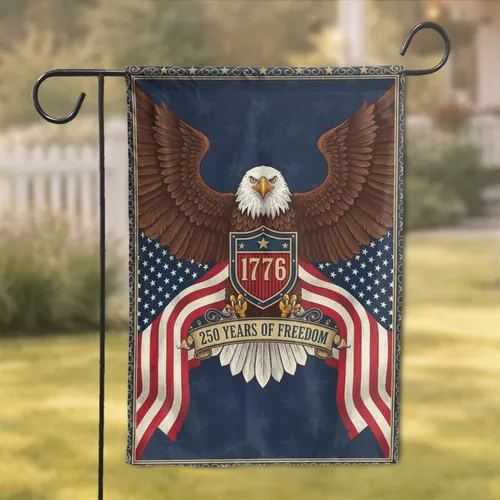 Bald Eagle American Flag 1776-2026 - USA 250th Anniversary Commemorative Garden Flag