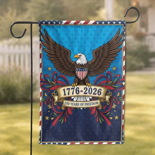 Bald Eagle American Flag 1776-2026 - USA 250th Anniversary Patriotic Veterans Garden Flag