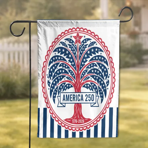 Tree of Liberty Patriotic 1776-2026 - USA 250th Anniversary Gift for Veterans Garden Flag