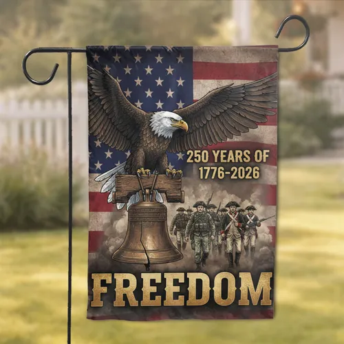 Bald Eagle Liberty Bell American Flag 1776-2026 - USA 250th Anniversary Patriot Garden Flag