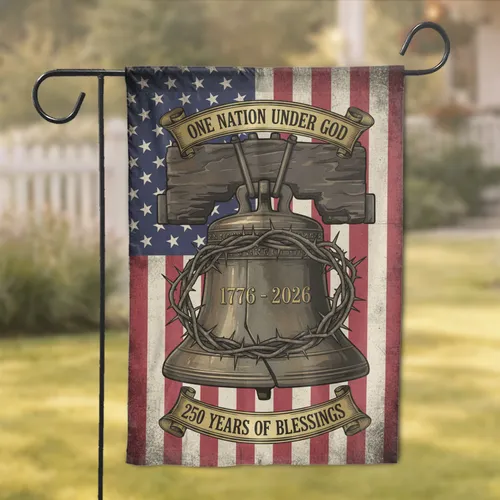 Liberty Bell American Flag 1776-2026 - USA 250th Anniversary Patriotic Gift for Veterans Garden Flag