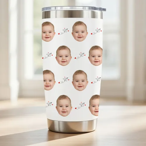 Personalized Baby Face Tumbler 20oz, New Mom Gifts, Custom Family Tumbler, Baby Face Tumbler, Mothers Day Gift, Mothers Day Tumbler, Grandma Gift