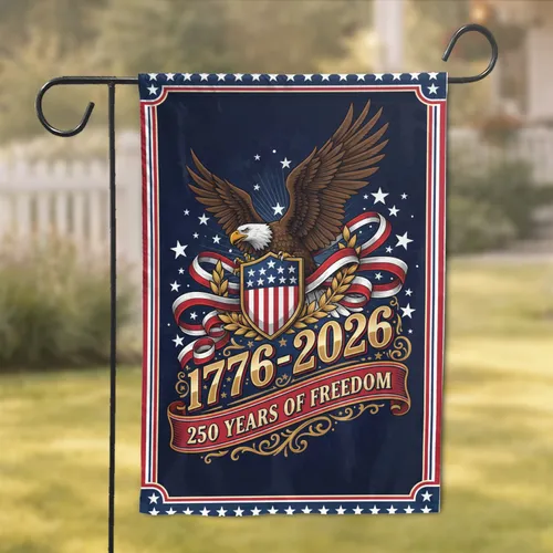 Bald Eagle American Flag 1776-2026 - USA 250th Anniversary Freedom Celebration Garden Flag
