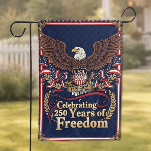 Bald Eagle USA 250 Shield American Flag 1776-2026 - Patriotic Freedom Anniversary Garden Flag