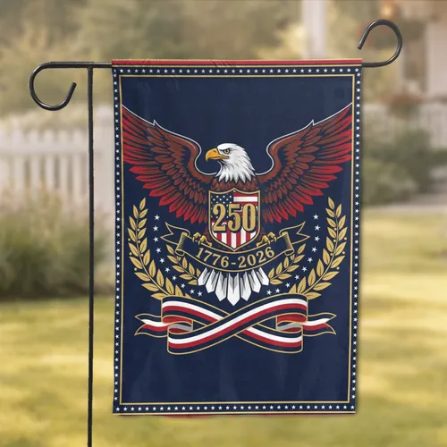Bald Eagle American Flag 1776-2026 - USA 250th Anniversary Patriotic Gift for Dad Garden Flag