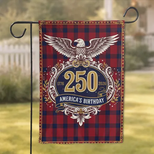 Bald Eagle 250th Anniversary Emblem 1776-2026 - America's Birthday Independence Day Gift for Dad Garden Flag