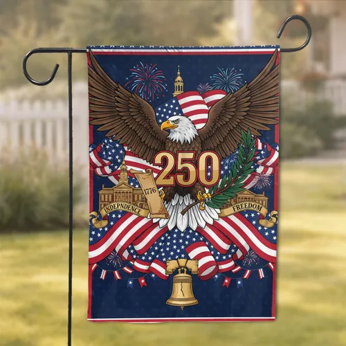 Bald Eagle American Flag 1776-2026 - USA 250th Anniversary Independence Day Patriotic Gift Garden Flag