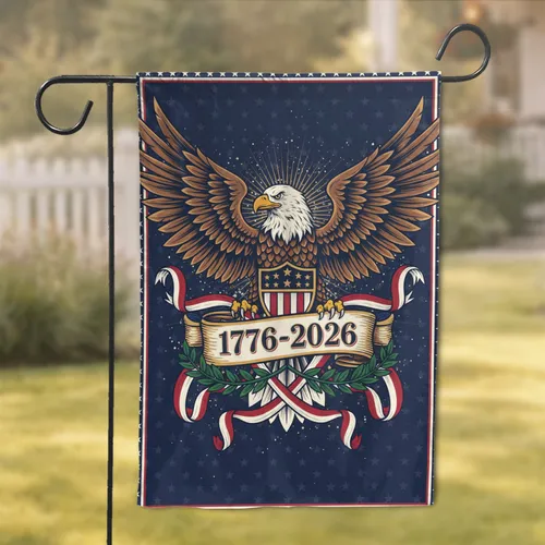 Bald Eagle American Flag 1776-2026 - USA 250th Anniversary Patriotic Gift for Veterans Garden Flag