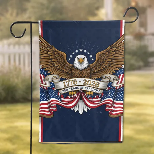 Bald Eagle American Flag 1776-2026 - USA 250th Anniversary Freedom Celebration Garden Flag