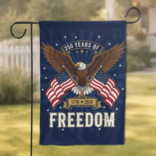 Bald Eagle American Flag 1776-2026 - USA 250 Years of Freedom Anniversary Patriotic Garden Flag