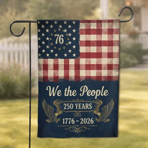 Distressed We The People American 1776-2026 Bald Eagle - USA 250th Anniversary Garden Flag
