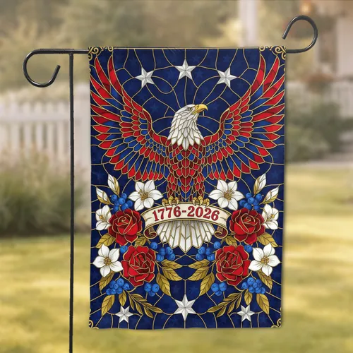Bald Eagle American Flag 1776-2026 - USA 250th Anniversary Independence Day Gift for Veterans Garden Flag