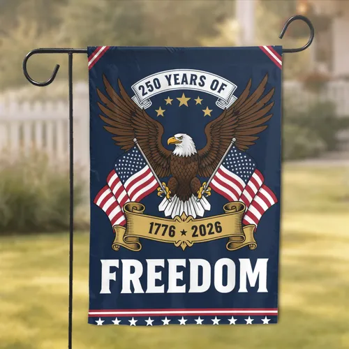 Bald Eagle American Flag 1776-2026 - USA 250th Anniversary Freedom Independence Day Garden Flag