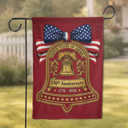 Liberty Bell American Flag 1776-2026 - USA 250th Anniversary Stars & Stripes Gift Garden Flag