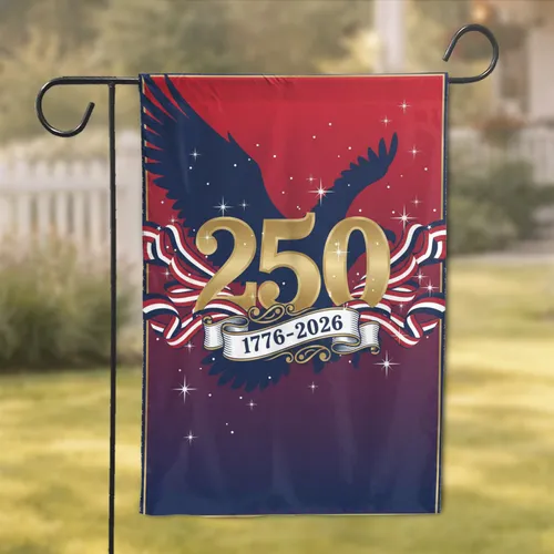 Bald Eagle USA Flag 250th Anniversary 1776-2026 Patriotic Heritage Tribute Garden Flag