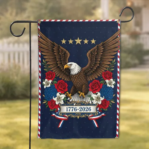 Bald Eagle American Flag 1776-2026 - USA 250th Anniversary Independence Day Gift Garden Flag