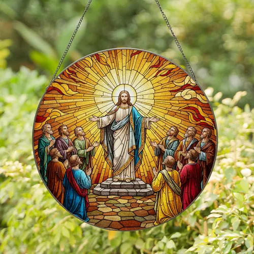 Jesus Christ Disciples Stained Glass Art - Spiritual Home Decor Christian Believer Gift Stained Glass Suncatcher
