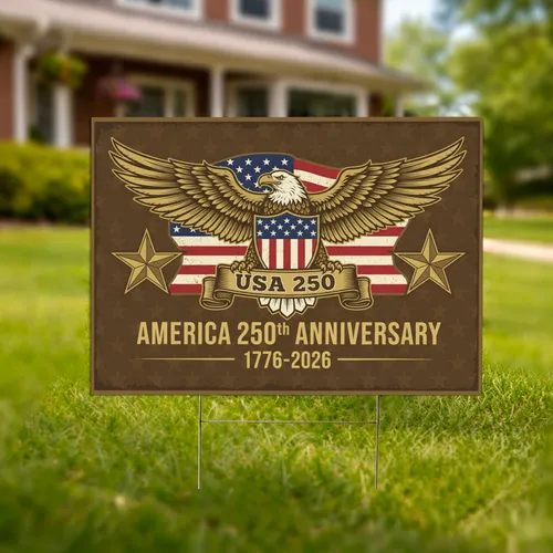 Bald Eagle American Flag 1776-2026 - USA 250th Anniversary Independence Day Yard Sign