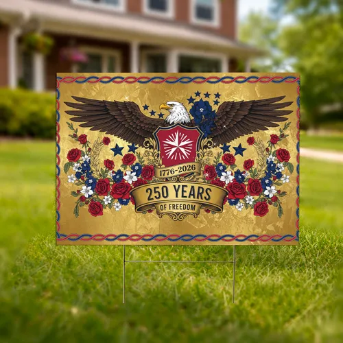 Bald Eagle Patriotic Crest 1776-2026 - USA 250th Anniversary Independence Day Yard Sign