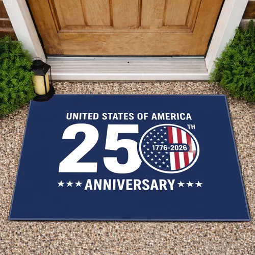 USA 250th Anniversary 1776-2026 Emblem - Patriotic Independence Day Celebration Doormat