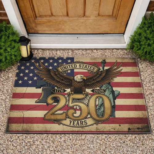 Bald Eagle American Flag 1776-2026 - USA 250th Anniversary Patriotic Gift for Veterans Doormat