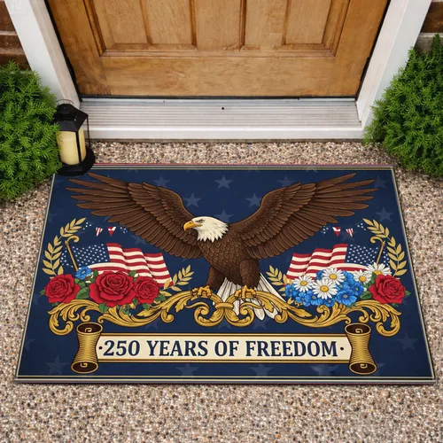 Bald Eagle American Flag 1776-2026 - USA 250th Anniversary Patriotic Celebration Doormat