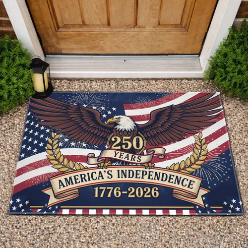 Bald Eagle American Flag 1776-2026 - USA 250th Anniversary Independence Day Gift for Veterans Doormat