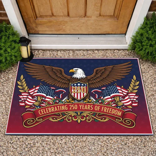 Bald Eagle American Flag 1776-2026 - USA 250th Anniversary Freedom Celebration Doormat