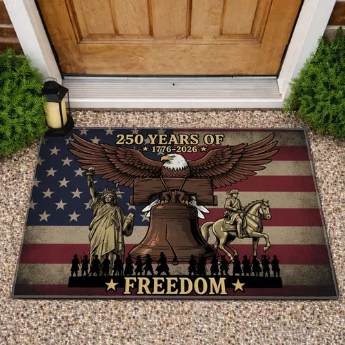 Bald Eagle Liberty Bell American Flag 1776-2026 - USA 250th Anniversary Independence Day Doormat