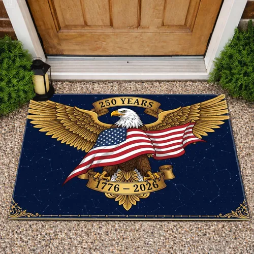 Bald Eagle American Flag 1776-2026 - USA 250th Anniversary Independence Day Gift for Dad Doormat