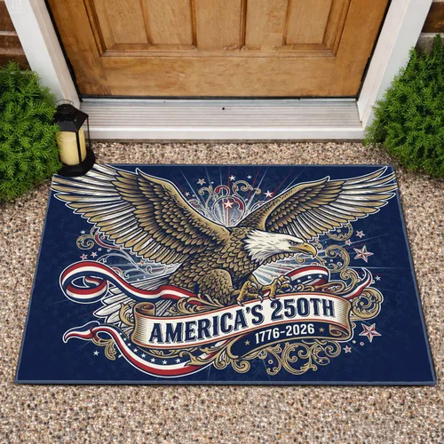 Bald Eagle American Flag 1776-2026 - USA 250th Anniversary Patriotic Gift for Veterans Doormat