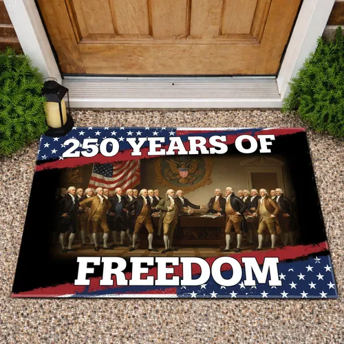 Declaration of Independence Founding Fathers 1776-2026 - USA 250th Anniversary Freedom Doormat