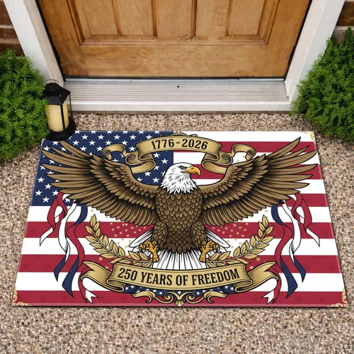 Bald Eagle American Flag 1776-2026 - USA 250th Anniversary Patriotic Freedom Decor Doormat