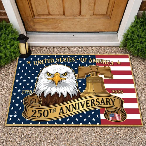 Bald Eagle Liberty Bell American Flag 1776-2026 - USA 250th Anniversary Patriotic Doormat