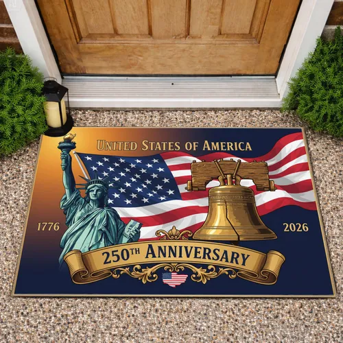 Statue of Liberty American Flag Liberty Bell 1776-2026 USA 250th Anniversary Independence Day Doormat