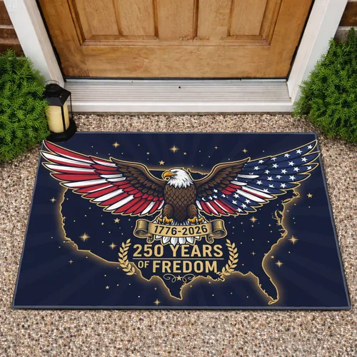 Bald Eagle American Flag 1776-2026 - USA 250th Anniversary Independence Day Patriotic Gift Doormat