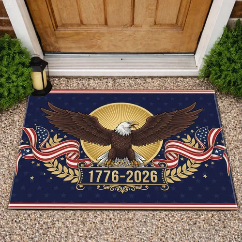 Bald Eagle American Flag 1776-2026 - USA 250th Anniversary Patriotic Gift for Veterans Doormat