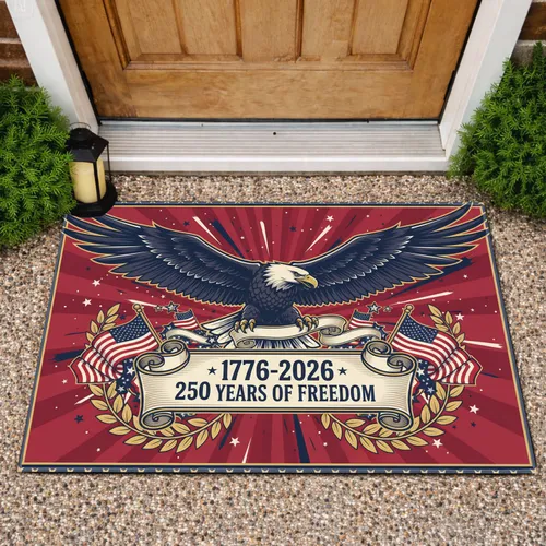 Bald Eagle American Flag 1776-2026 - USA 250th Anniversary Independence Day Gift for Veterans Doormat