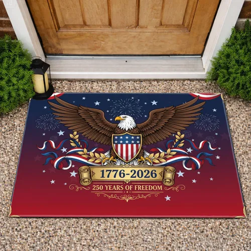 Bald Eagle American Flag 1776-2026 - USA 250th Anniversary Independence Day Gift for Veterans Doormat