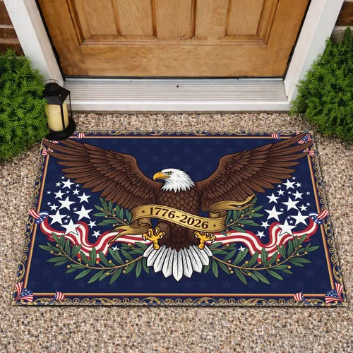 Bald Eagle American Flag 1776-2026 - USA 250th Anniversary Independence Day Gift for Veterans Doormat
