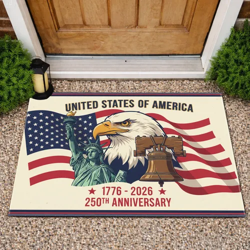Bald Eagle Statue of Liberty 1776-2026 - USA 250th Anniversary Independence Day Doormat