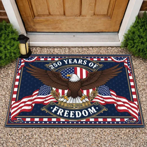 Bald Eagle American Flag 1776-2026 - USA 250 Years Freedom Patriotic Independence Day Doormat