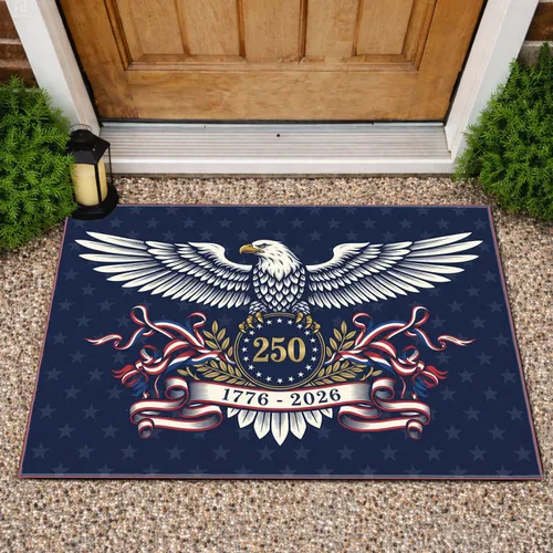 Bald Eagle American Flag 1776-2026 USA 250th Anniversary Patriotic Gift for Veterans Doormat